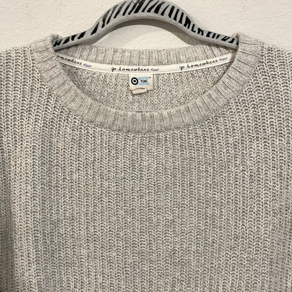 Tom’s at Target Women’s Sweater Small Grey & Shimmer Cotton & Wool Contemporary - Picture 4 of 13
